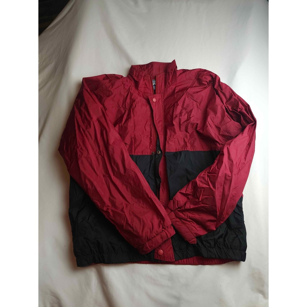 Sun Mountain Sports Windbreaker Jacket Red Black Colorblock Golf Mens Medium